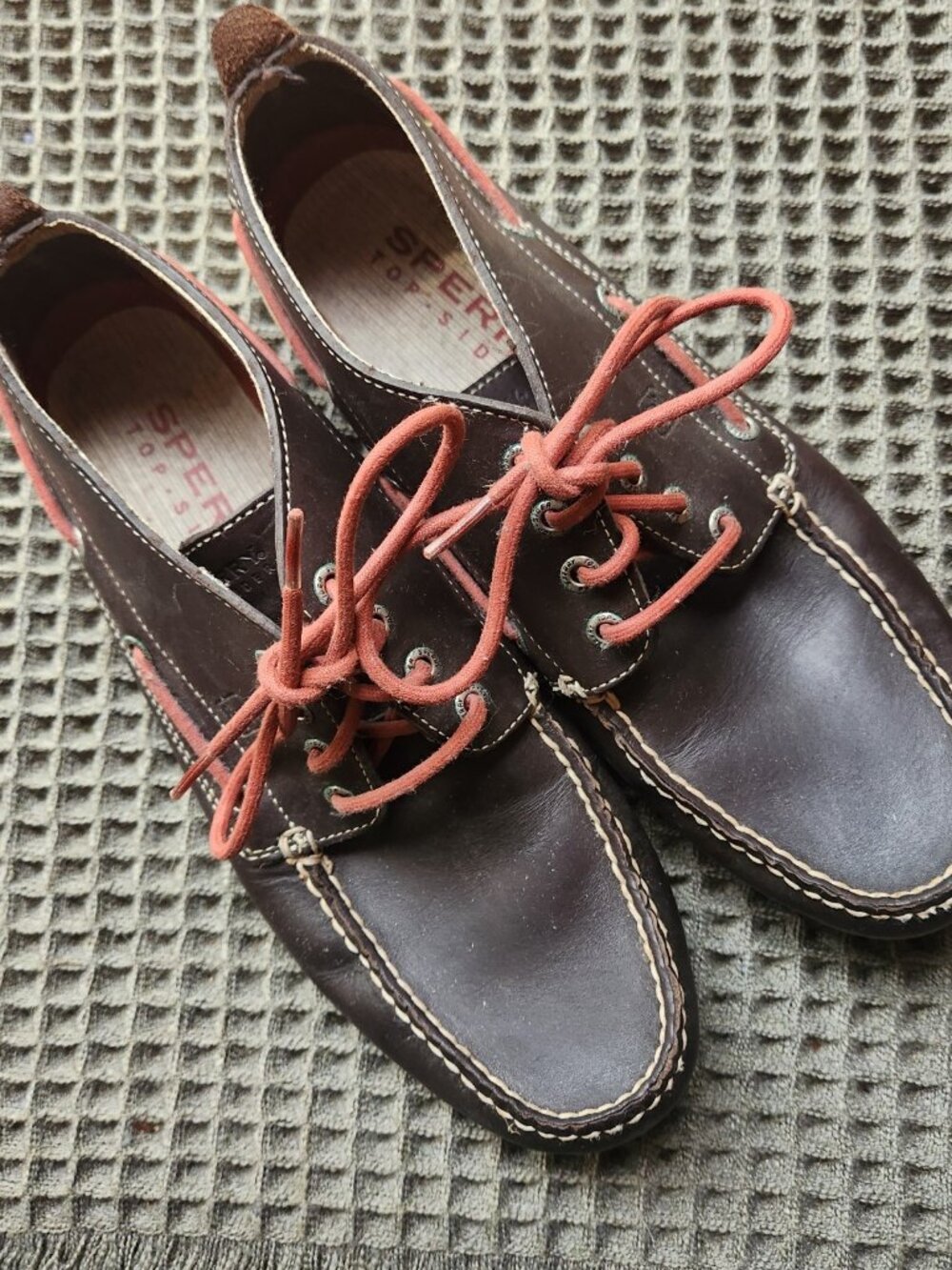 Mens Sperry Top-Sider 2-Eye Brown Leather Boat Deck Shoes Size 11.5 M 0274068